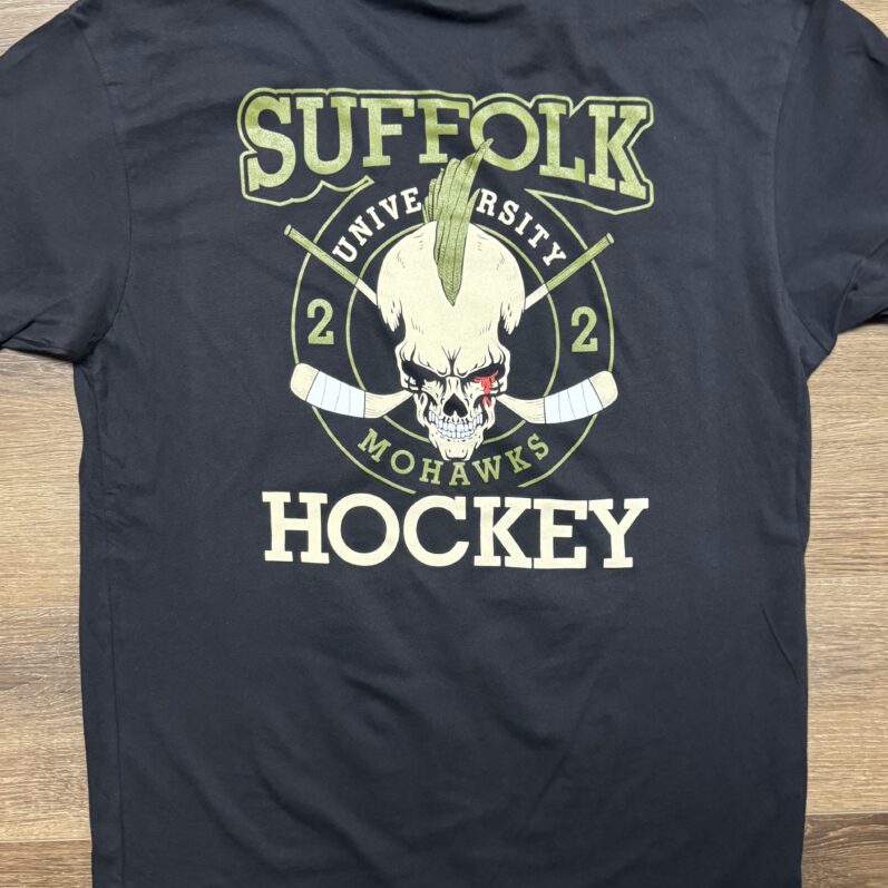 Suffolk University Mohawks hockey t-shirt design.